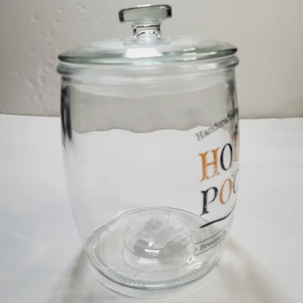 Halloween Hocus Pocus Broom Co. Clear Glass Canister Large